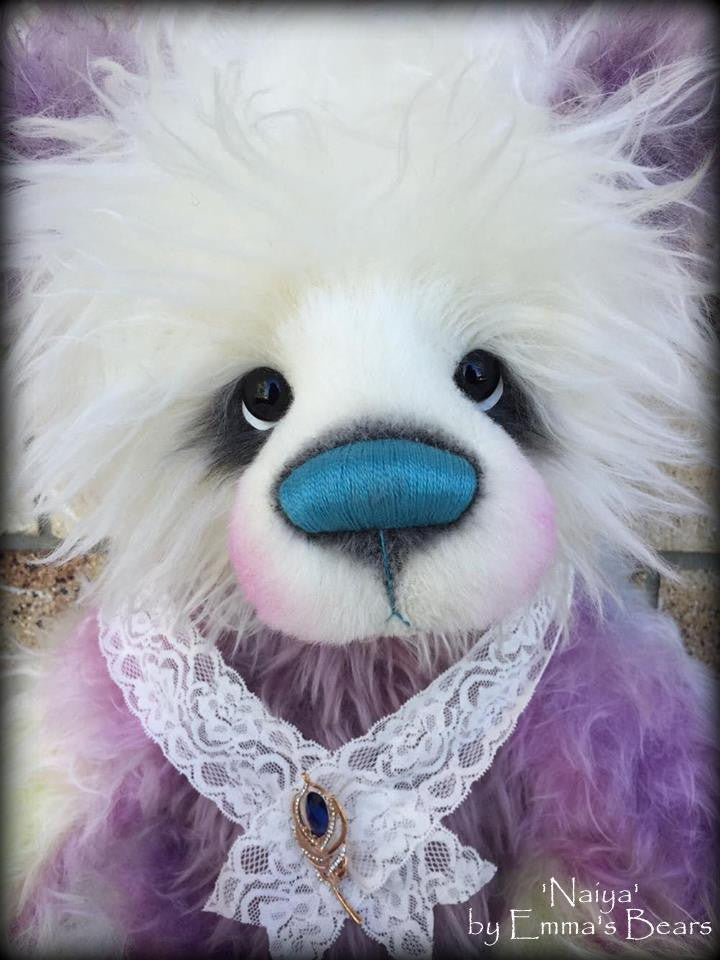 Naiya - 23IN hand dyed rainbow mohair bear by Emmas Bears - OOAK