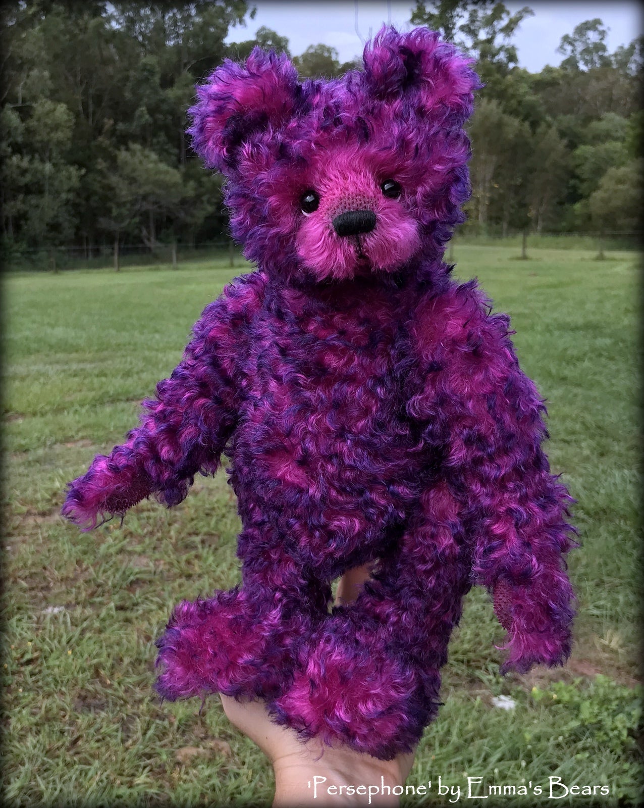 Persephone - 14" curly kid mohair Artist Bear by Emmas Bears - OOAK