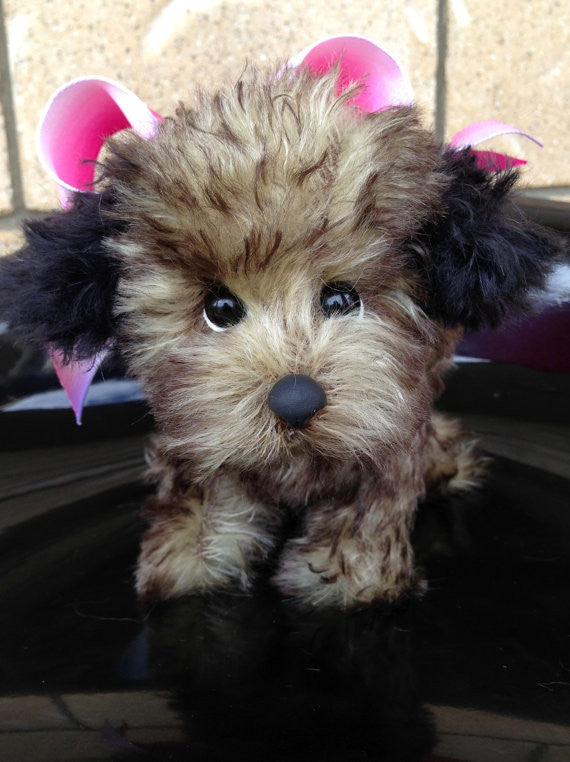 Sienna Pup - 8IN mohair puppy soft sculpture by Emmas Bears - OOAK