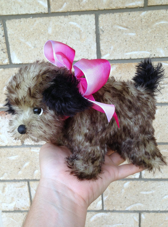 Sienna Pup - 8IN mohair puppy soft sculpture by Emmas Bears - OOAK