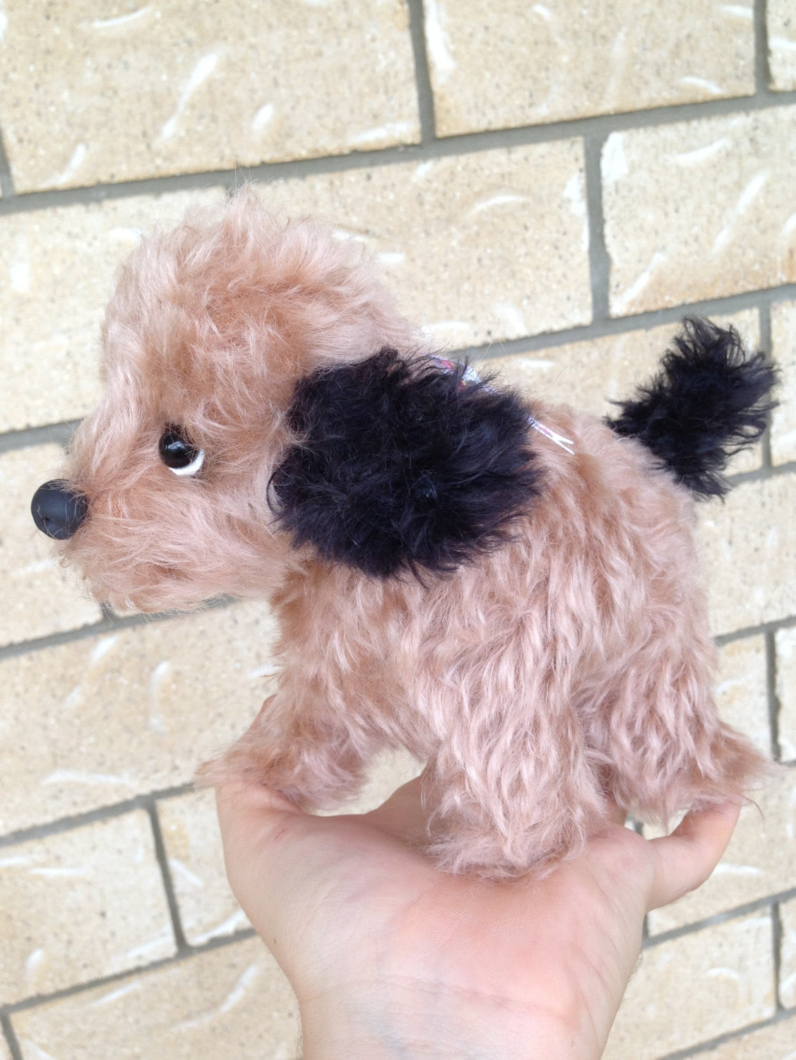 Zoey Pup - 8IN mohair puppy soft sculpture by Emmas Bears - OOAK