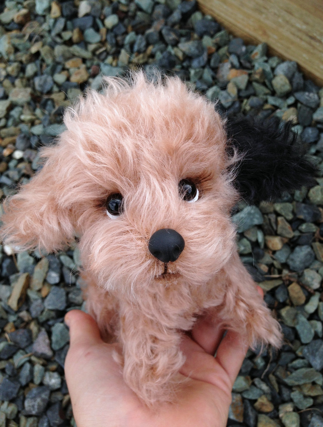 Zoey Pup - 8IN mohair puppy soft sculpture by Emmas Bears - OOAK