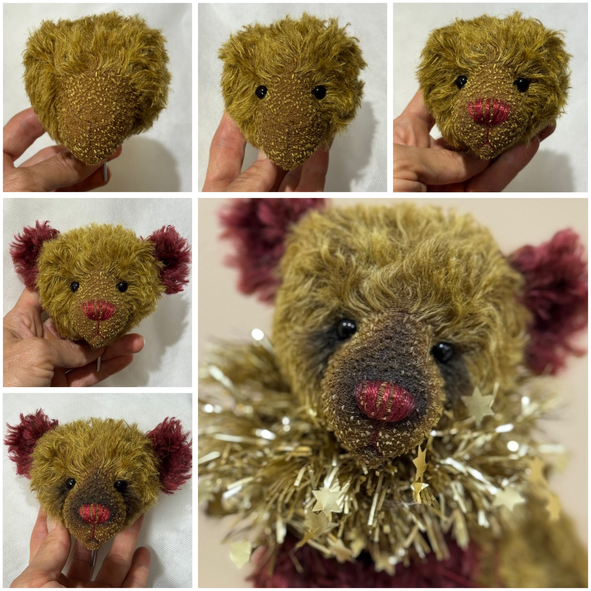 KITS - 12" Clement mohair Christmas teddy using Emma's Bears FREE pattern