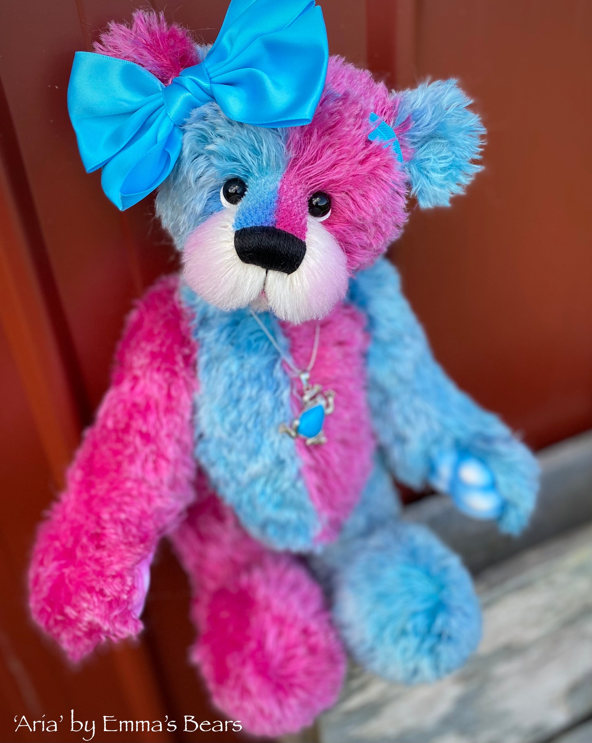 Aria - 13" Hand-dyed string mohair artist bear by Emma's Bears - OOAK