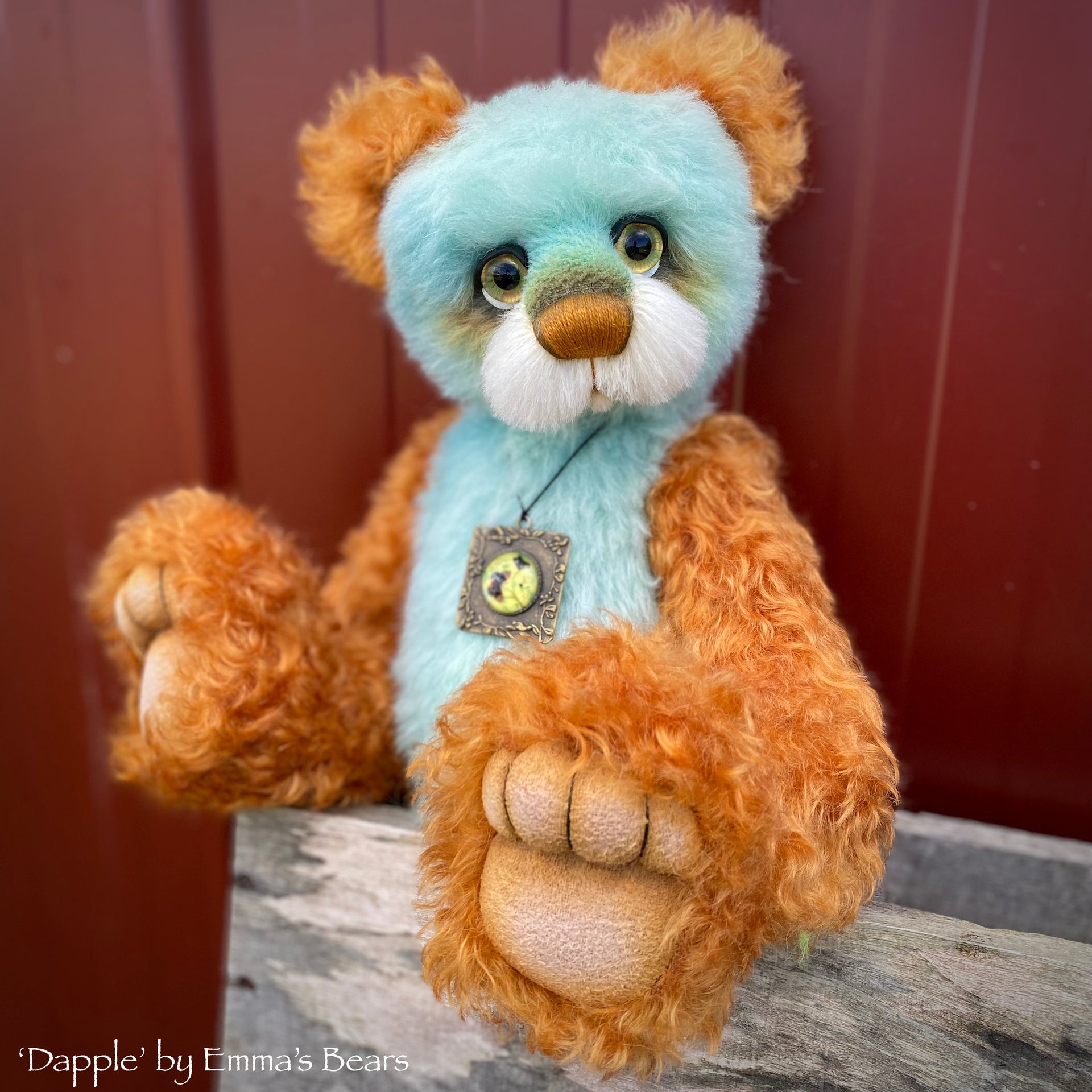 Dapple - 14" Hand-dyed alpaca and kid mohair artist bear by Emma's Bears - OOAK