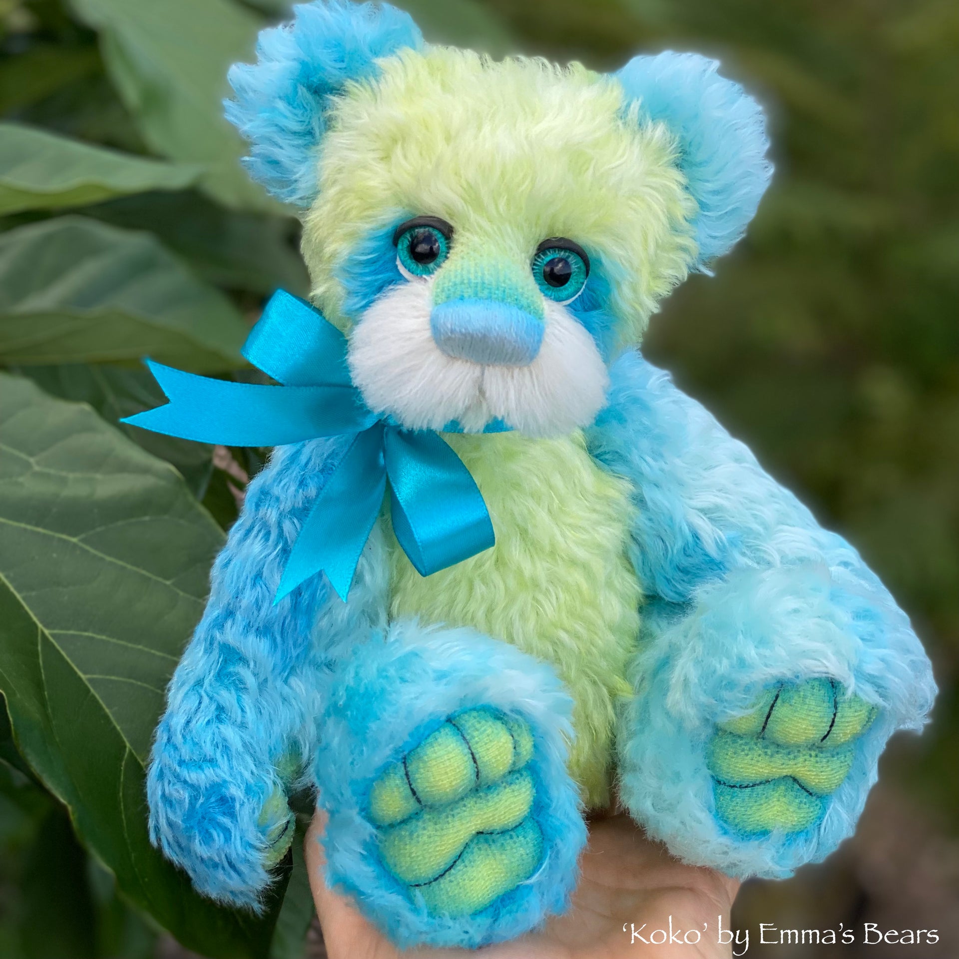 Koko - 11" Hand-dyed mohair and viscose artist bear by Emma's Bears - OOAK