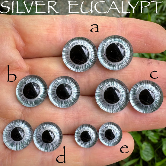 Hand Painted Eyes - Silver Eucalypt