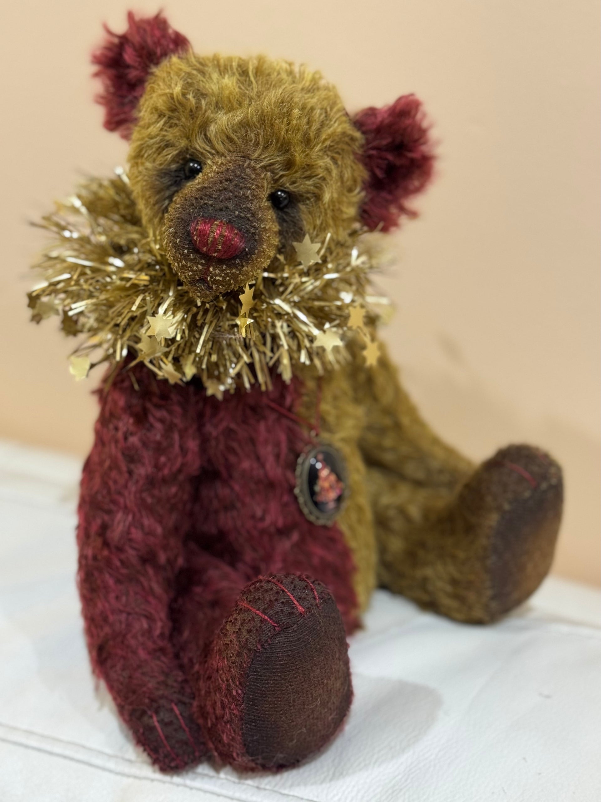 Clement - 12" Traditional mohair Christmas bear by Emma's Bears - OOAK