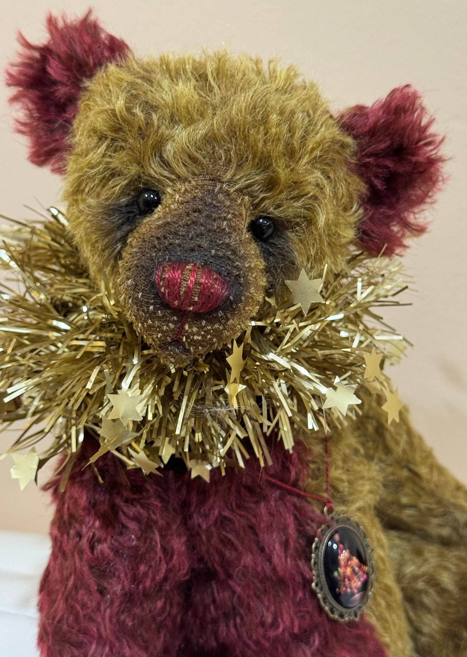 Clement - 12" Traditional mohair Christmas bear by Emma's Bears - OOAK