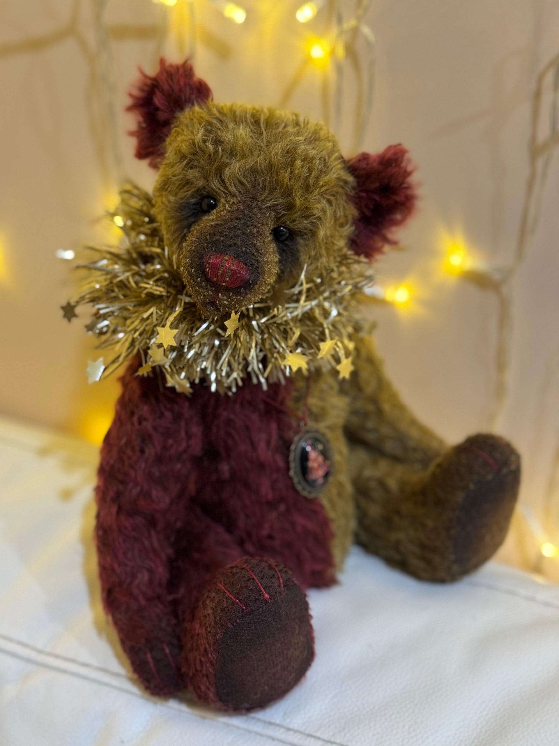 Clement - 12" Traditional mohair Christmas bear by Emma's Bears - OOAK