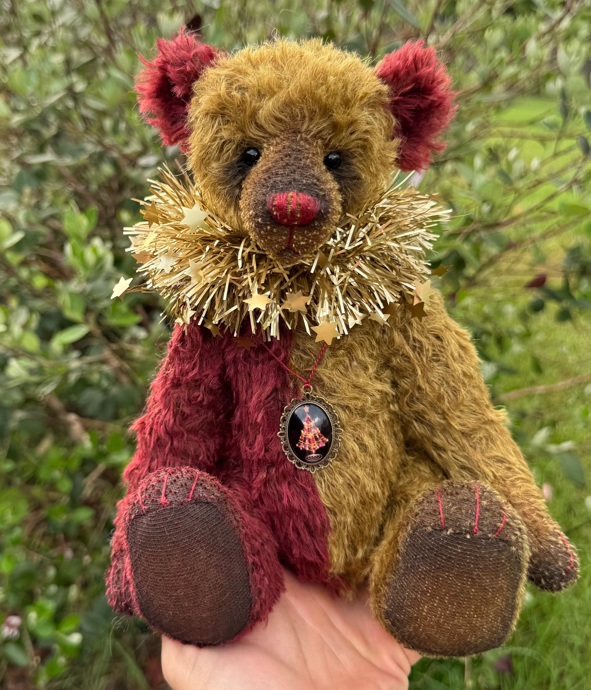 Clement - 12" Traditional mohair Christmas bear by Emma's Bears - OOAK