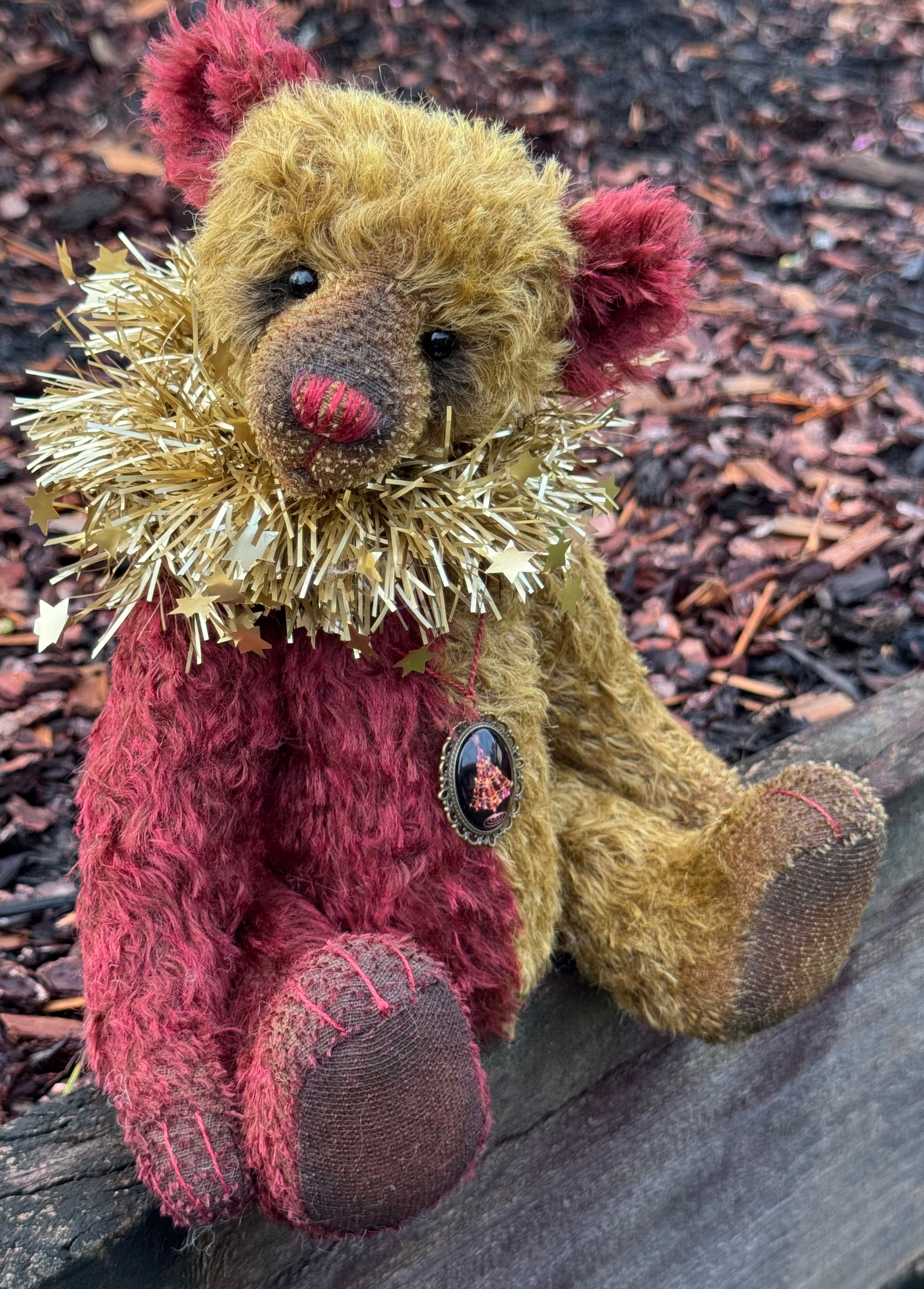 Clement - 12" Traditional mohair Christmas bear by Emma's Bears - OOAK