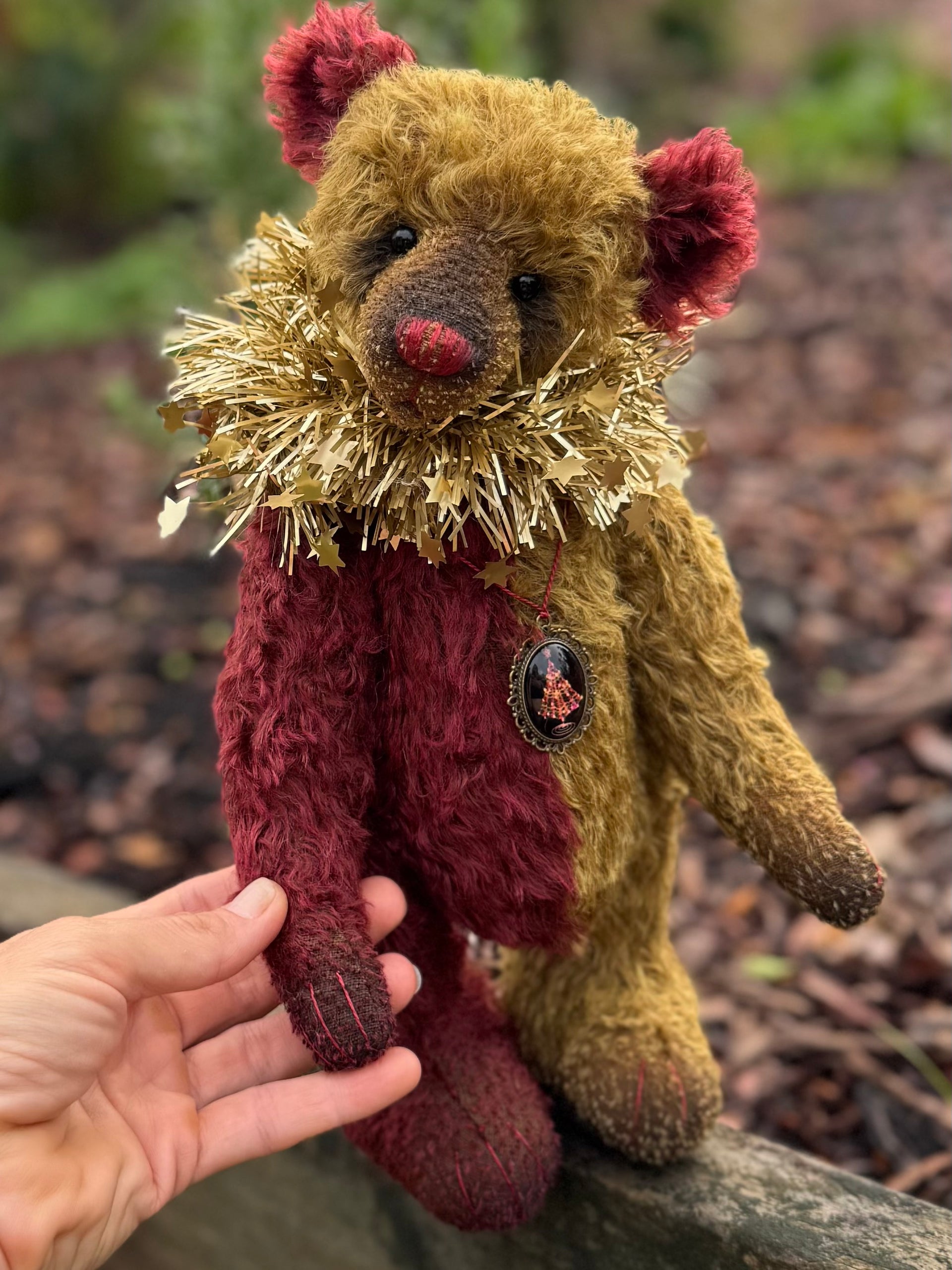 Clement - 12" Traditional mohair Christmas bear by Emma's Bears - OOAK