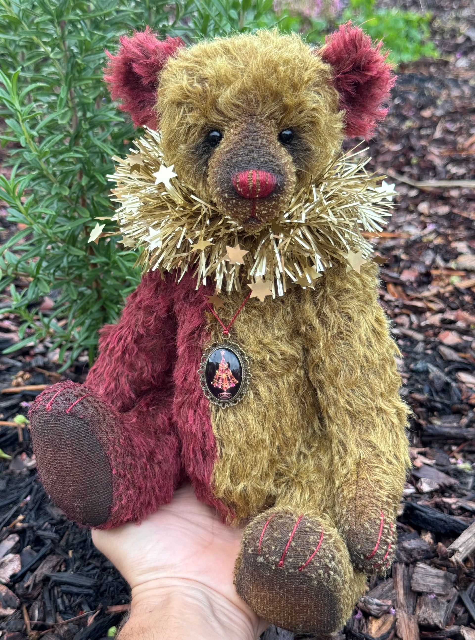 Clement - 12" Traditional mohair Christmas bear by Emma's Bears - OOAK