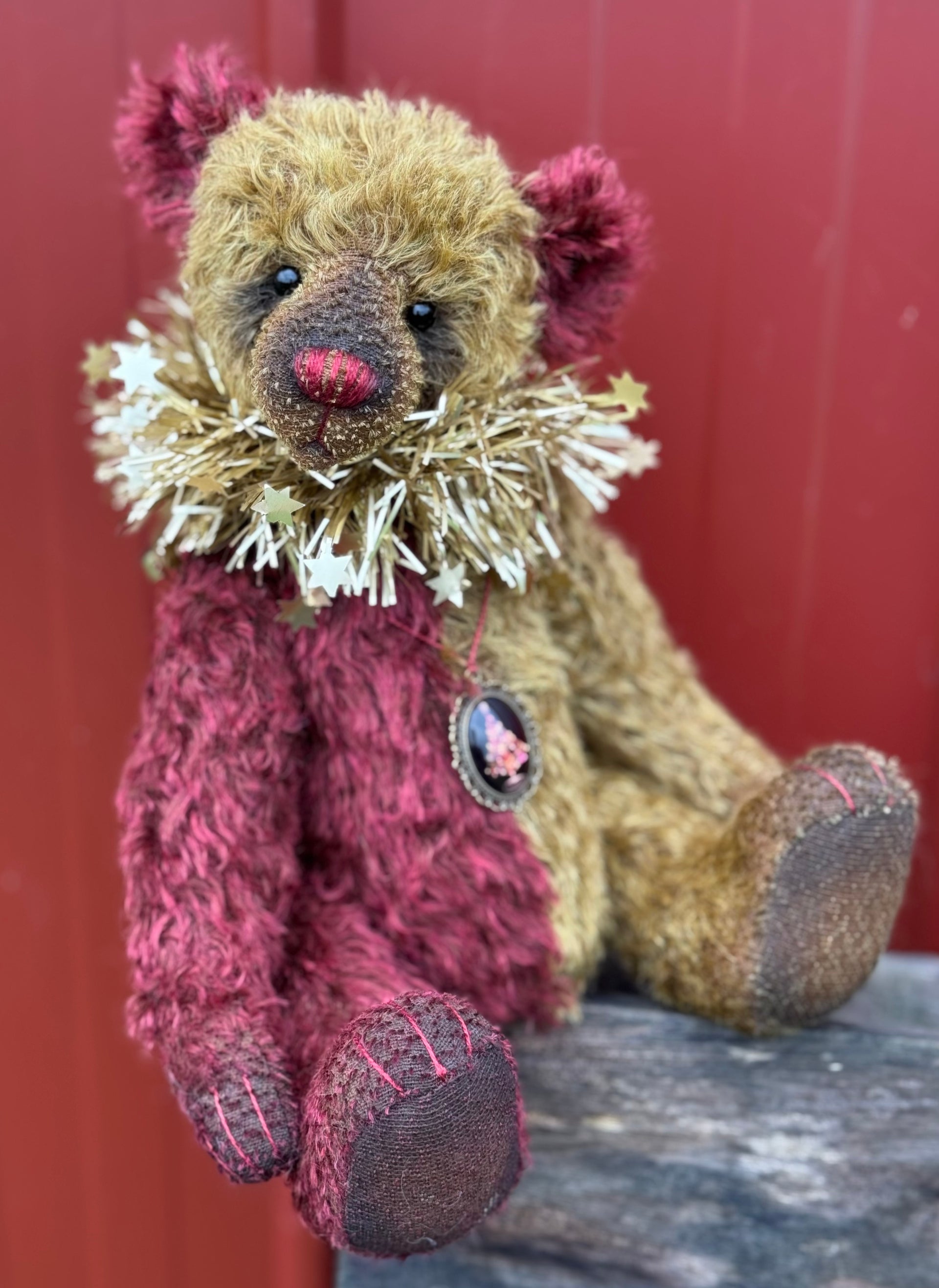 Clement - 12" Traditional mohair Christmas bear by Emma's Bears - OOAK
