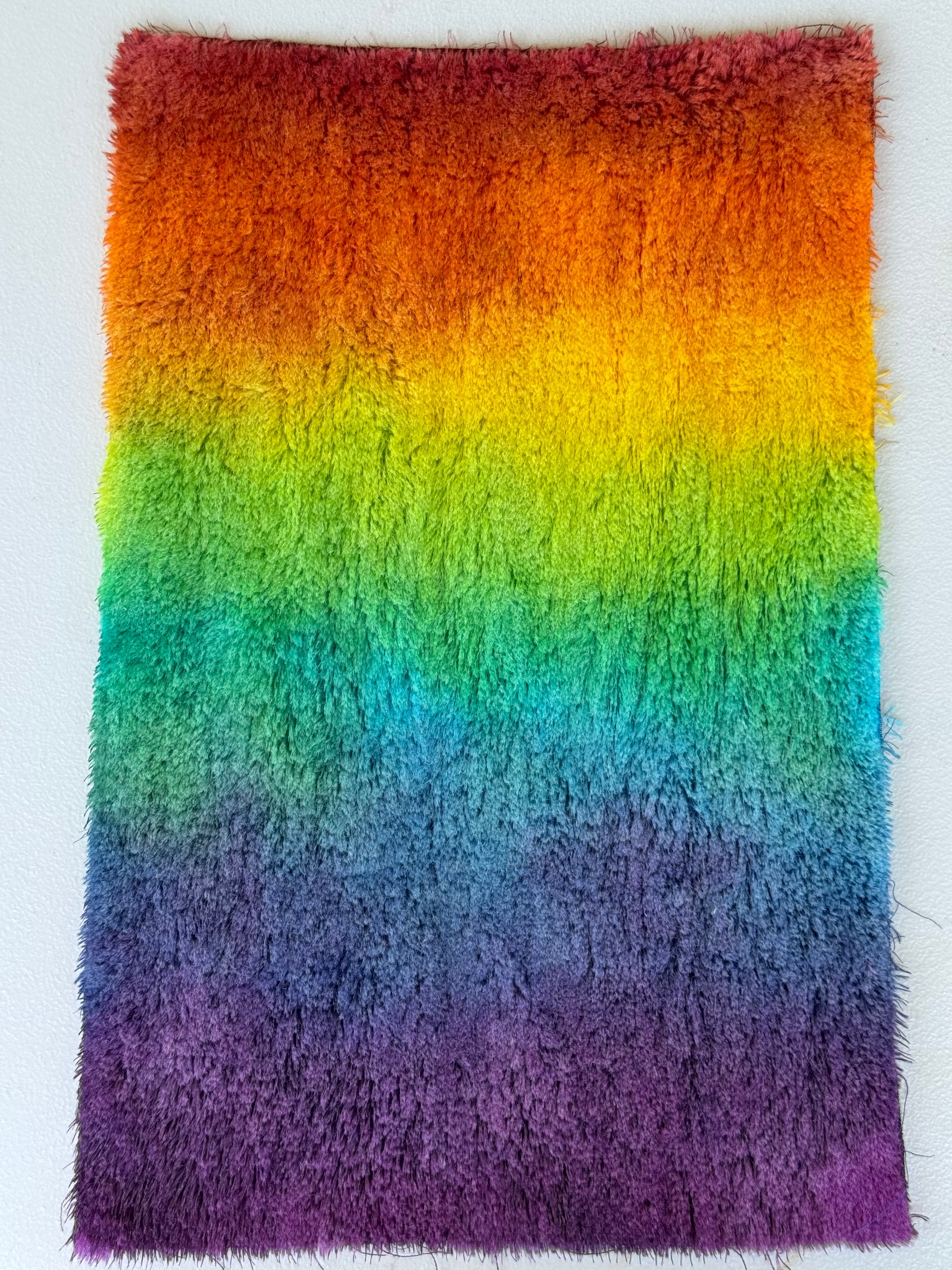 10mm Alpaca  - Hand Dyed Rainbow Cascade - Fat 1/8m  - DEC007