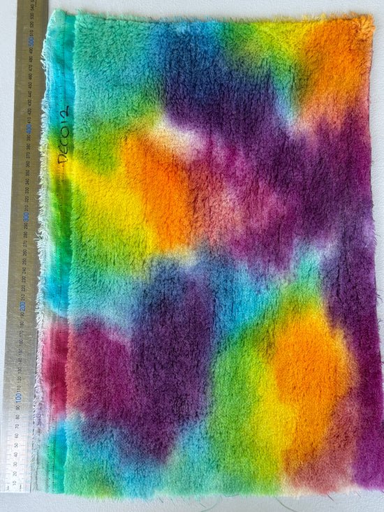 10mm Alpaca  - Hand Dyed Rainbow Crush - Fat 1/8m  - DEC012