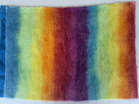 10mm Alpaca  - Hand Dyed Vertical Rainbow - Fat 1/4m  - DEC019