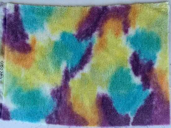 10mm Alpaca  - Hand Dyed Pastel Rainbow Clouds - Fat 1/4m  - DEC020