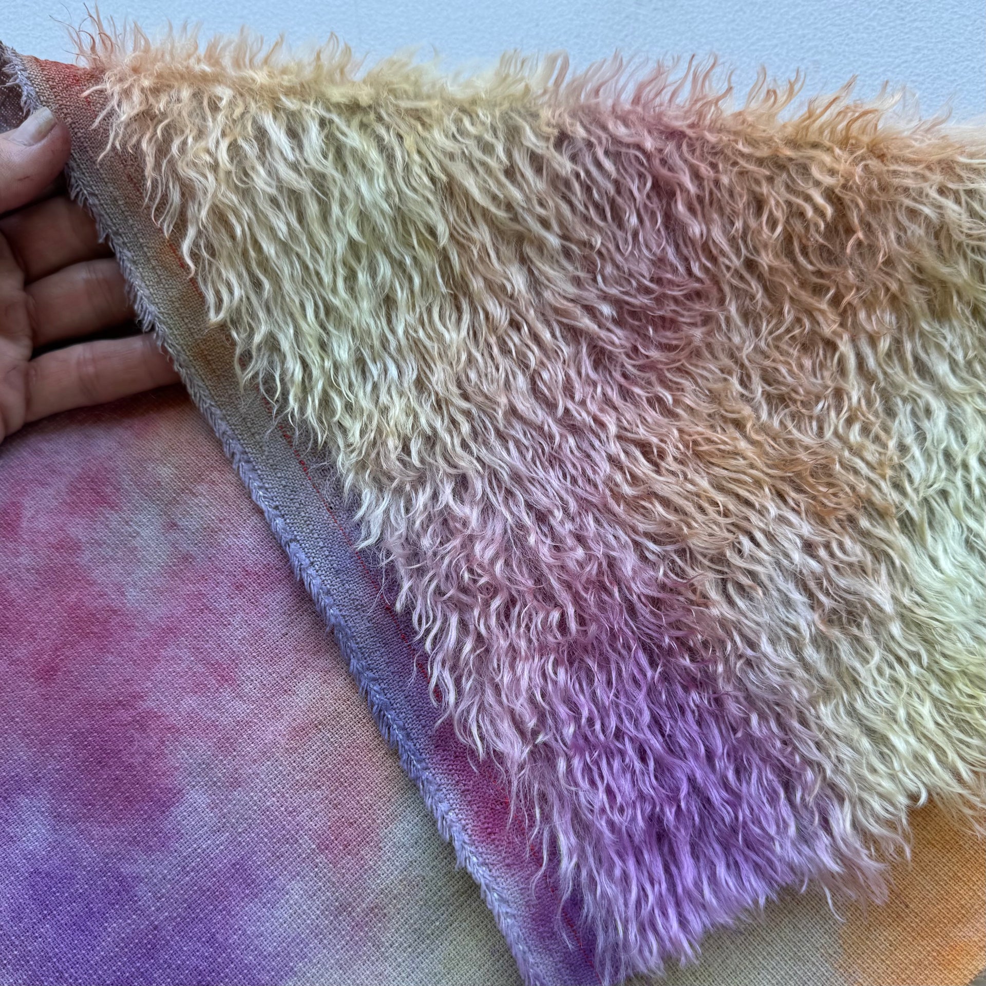 Sparse 22mm Mohair - Hand Dyed Pastel Sunset - Fat 1/8m - DEC033