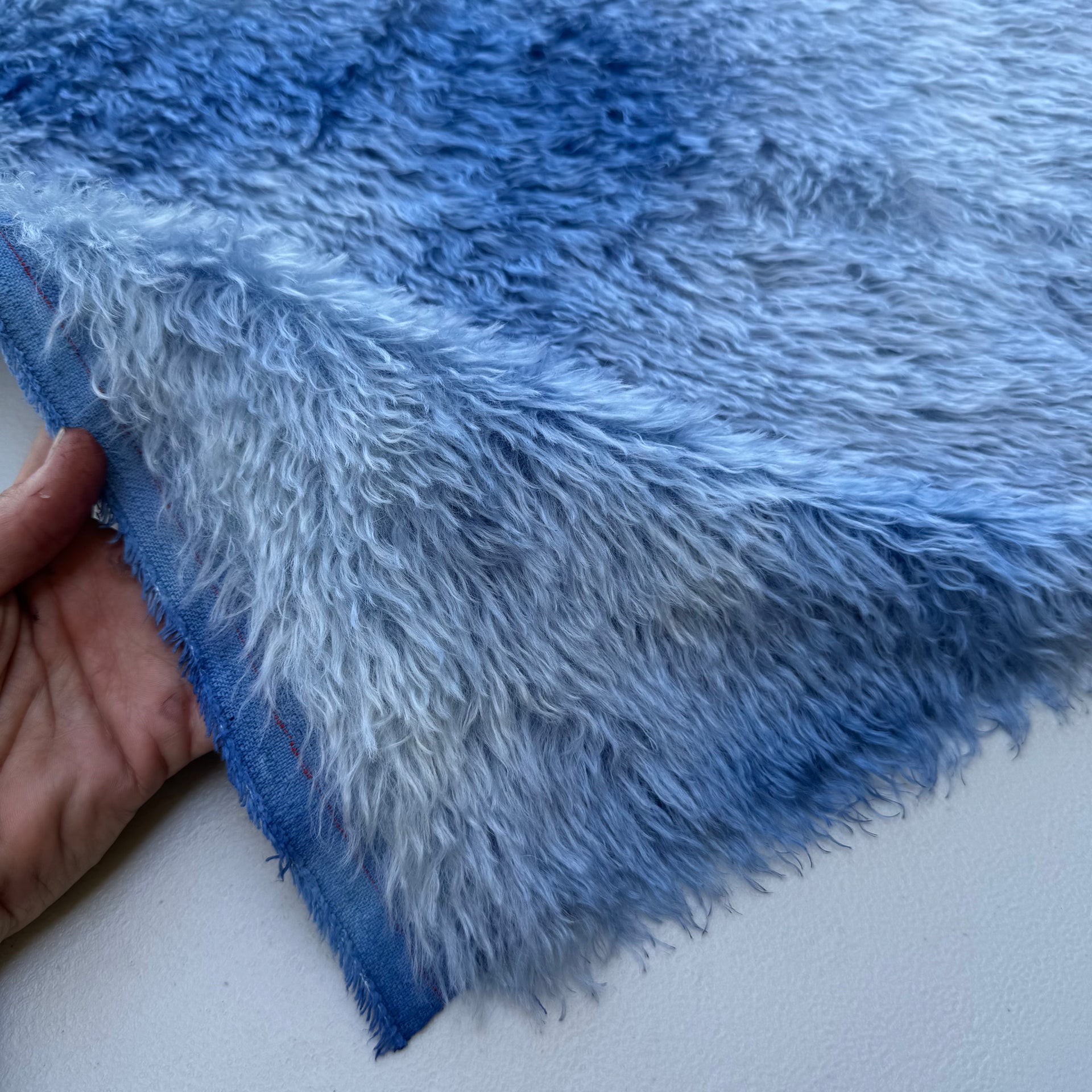 Sparse 22mm Mohair - Hand Dyed Denim Batik - Fat 1/4m - DEC038