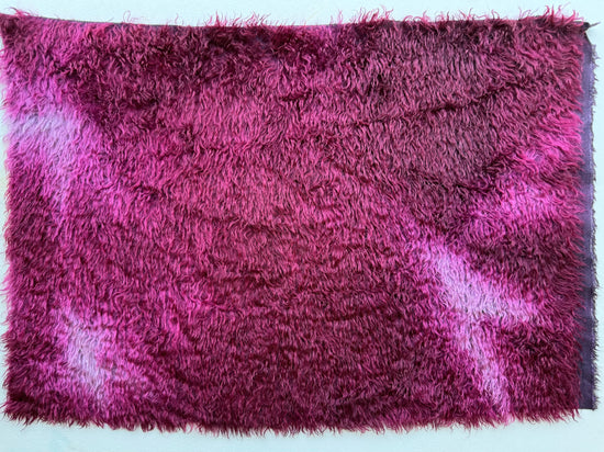 Sparse 22mm Mohair - Hand Dyed Mulberry Plum Batik - Fat 1/4m - DEC039