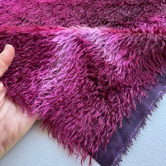 Sparse 22mm Mohair - Hand Dyed Mulberry Plum Batik - Fat 1/4m - DEC039