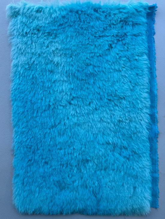 Long Alpaca - Hand Dyed Aqua Blue - Fat 1/8m - DEC045