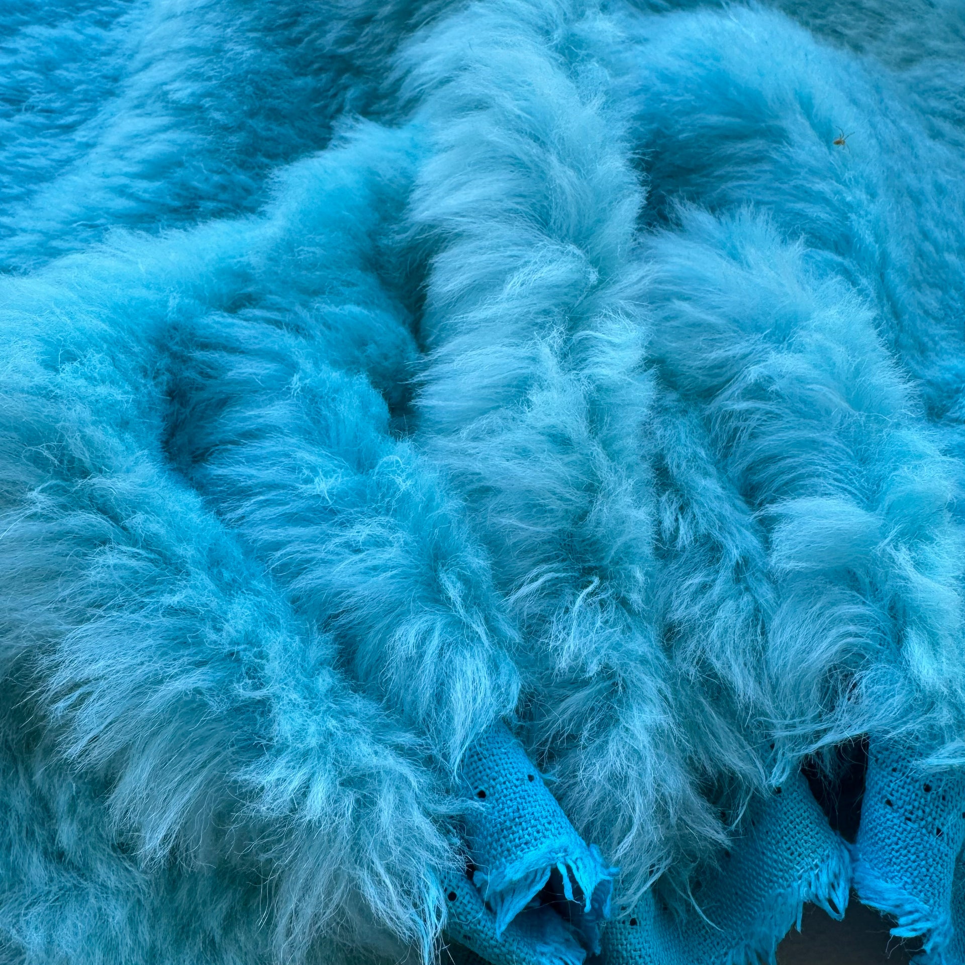 Long Alpaca - Hand Dyed Aqua Blue - Fat 1/8m - DEC045