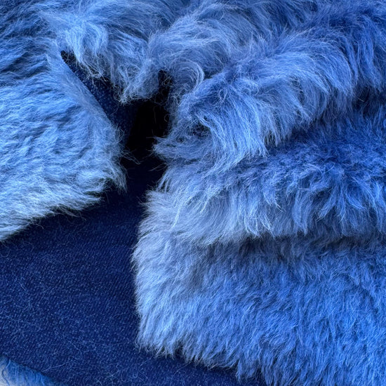 Long Alpaca - Hand Dyed Denim Batik - Fat 1/8m - DEC046