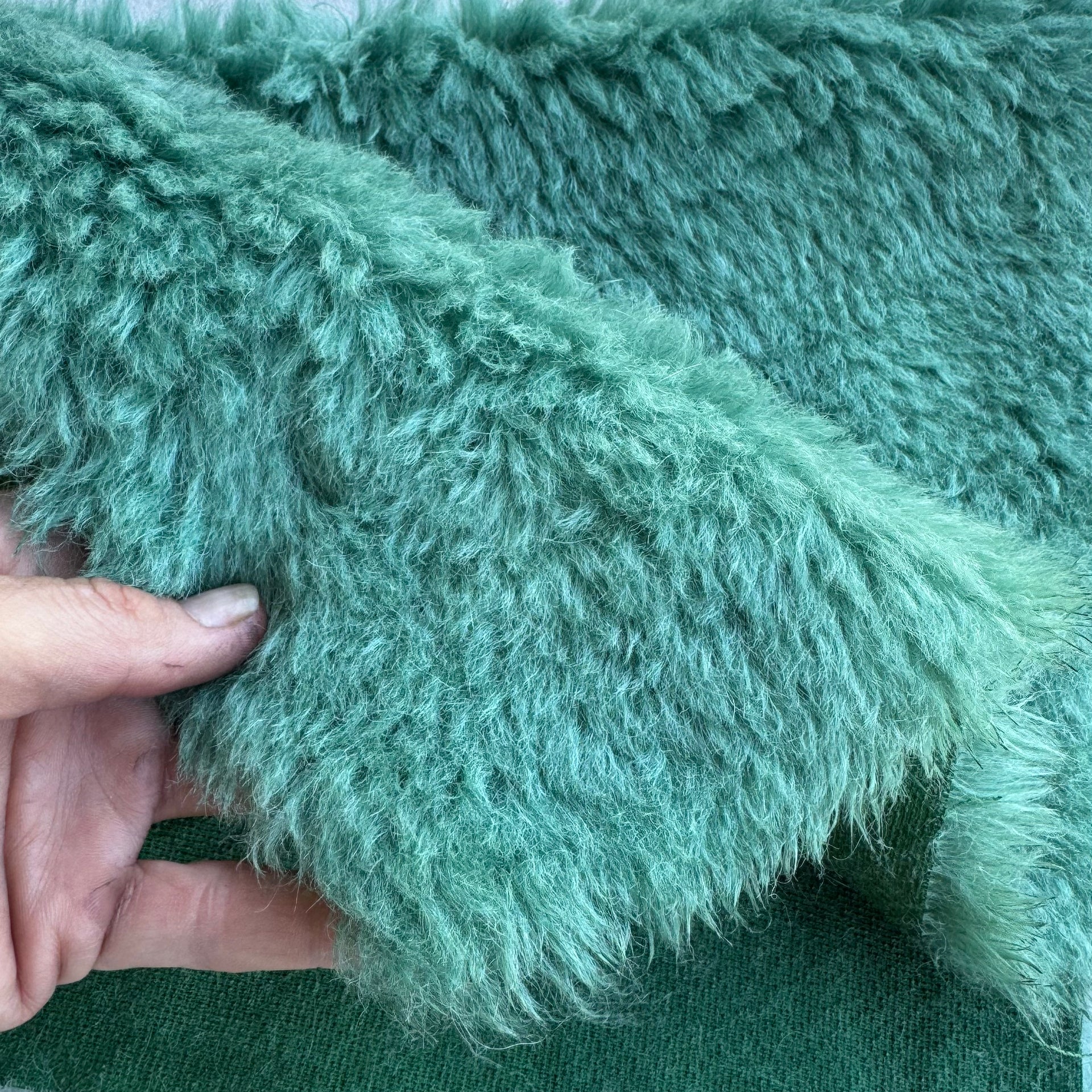 Long Alpaca - Hand Dyed Forest Green - Fat 1/8m - DEC051