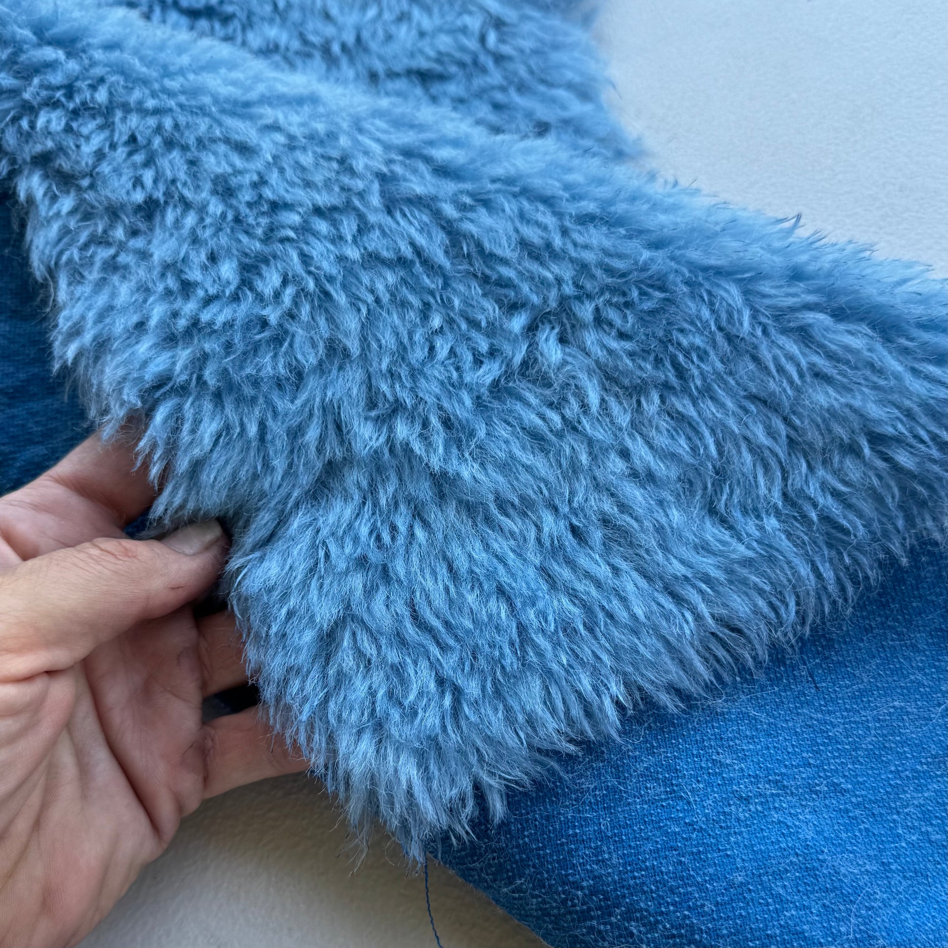 Long Alpaca - Hand Dyed Cornflower Blue - Fat 1/8m - DEC052