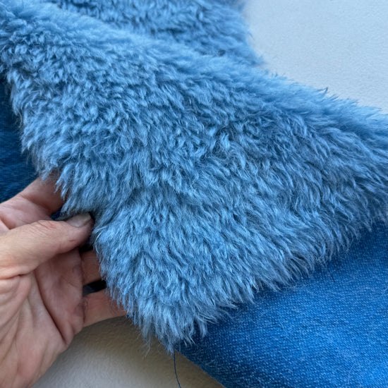 Long Alpaca - Hand Dyed Cornflower Blue - Fat 1/8m - DEC052