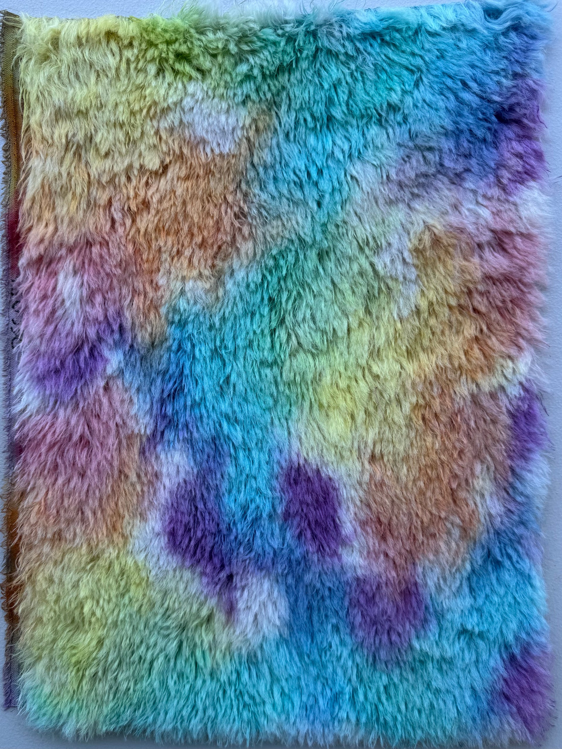 Long Alpaca - Hand Dyed Pastel Rainbow - Fat 1/8m - DEC054