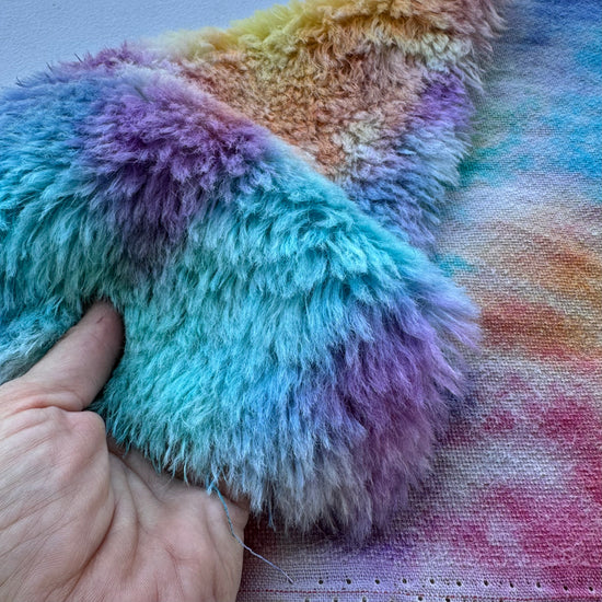 Long Alpaca - Hand Dyed Pastel Rainbow - Fat 1/8m - DEC054