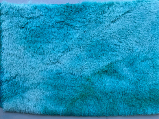 Long Alpaca - Hand Dyed Aqua Turquoise Batik - Fat 1/4m - DEC057