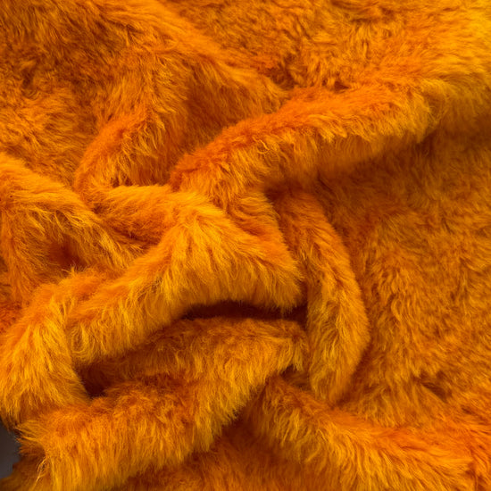 Medium Alpaca  - Hand Dyed Vibrant Orange - Fat 1/8m - DEC077