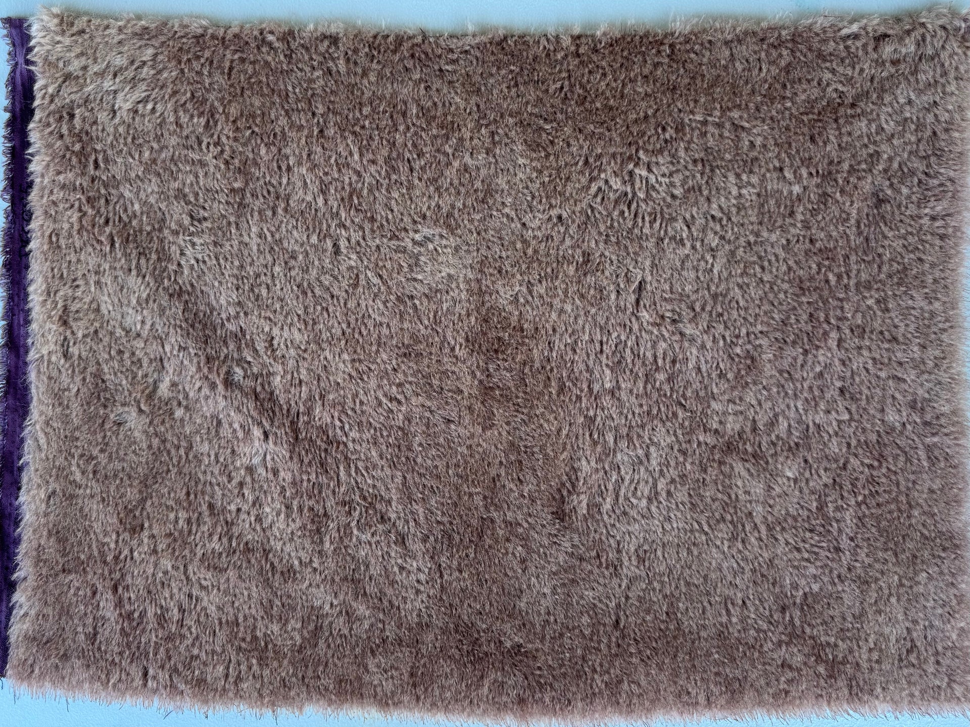 Medium Alpaca  - Hand Dyed Milk Choc on Eggplant - Fat 1/4m - DEC085