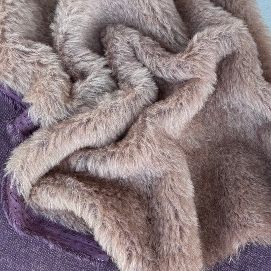 Medium Alpaca  - Hand Dyed Milk Choc on Eggplant - Fat 1/4m - DEC085