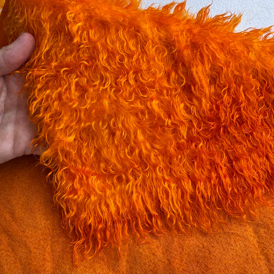 Curlylocks Mohair - Hand Dyed Vibrant Orange - Fat 1/8m - DEC093