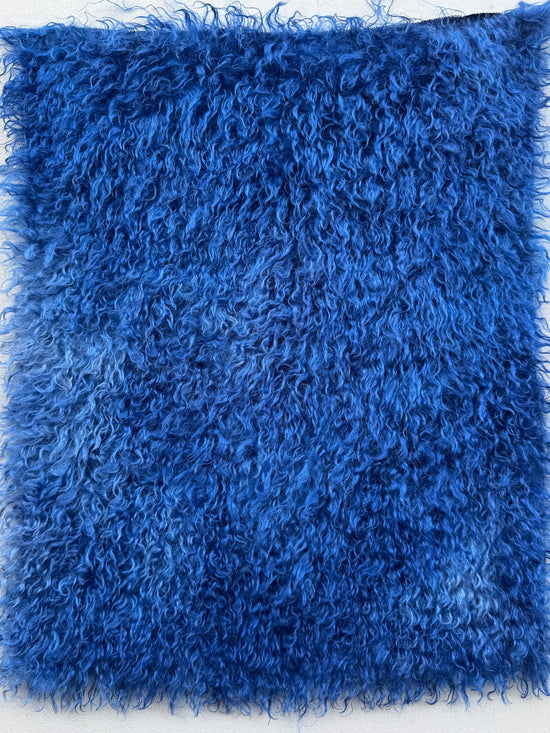 Curlylocks Mohair - Hand Dyed Dark Denim Batik - Fat 1/8m - DEC095