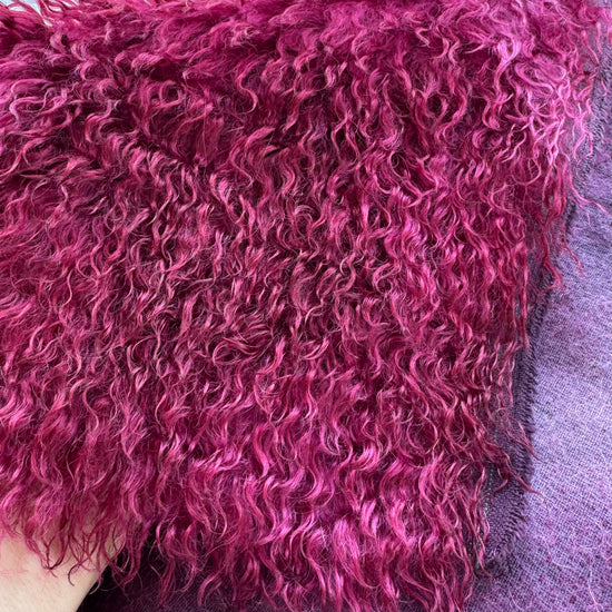 Curlylocks Mohair - Hand Dyed Mulberry Plum Batik - Fat 1/8m - DEC096