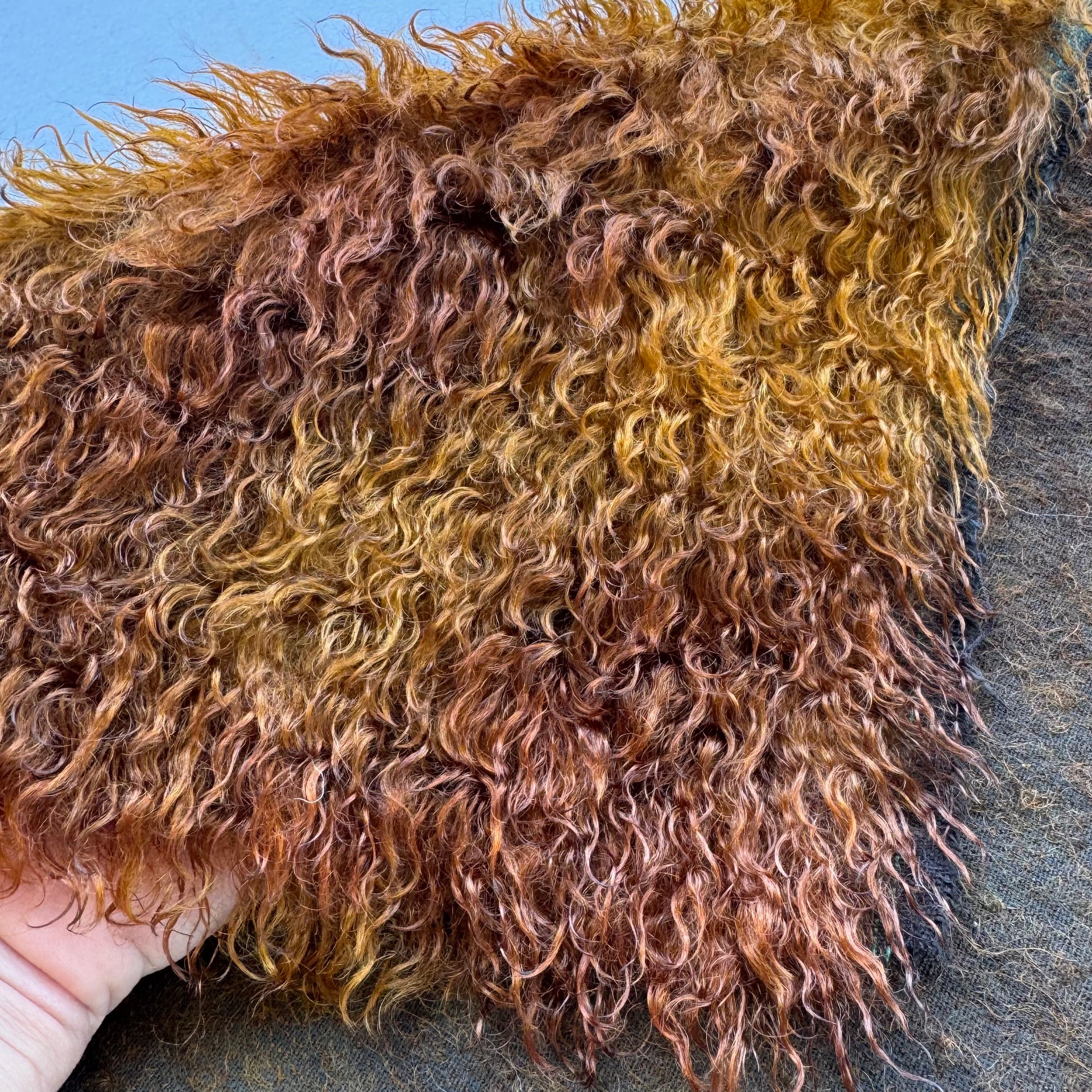 Curlylocks Mohair - Hand Dyed Toasted Caramel Batik - Fat 1/8m - DEC100