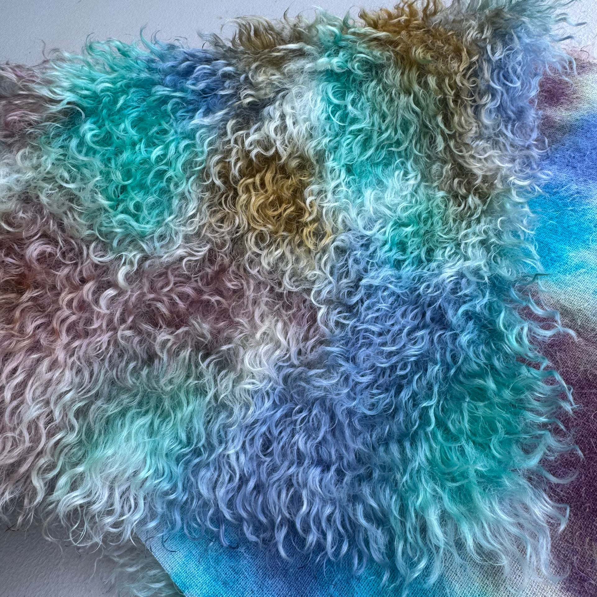 Curlylocks Mohair - Hand Dyed Winter Morning - Fat 1/8m - DEC104