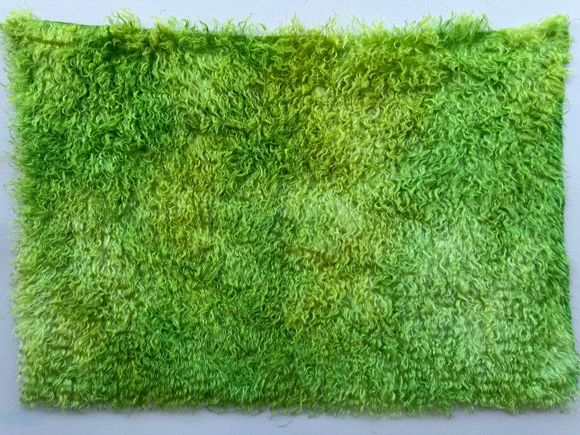 Curlylocks Mohair - Hand Dyed Lime Batik - Fat 1/4m - DEC113