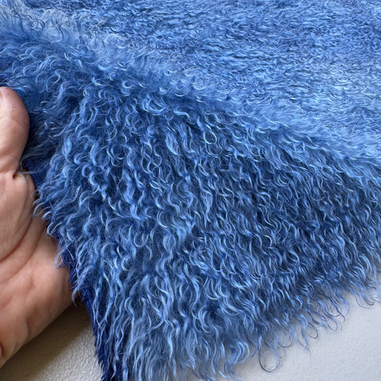 Curlylocks Mohair - Hand Dyed Denim Batik - Fat 1/4m - DEC117