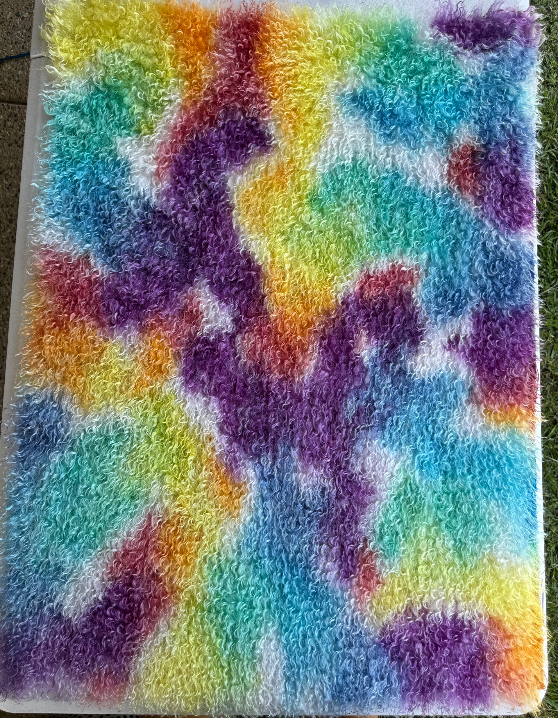 Curlylocks Mohair - Hand Dyed Rainbow Party - Fat 1/2m - DEC125