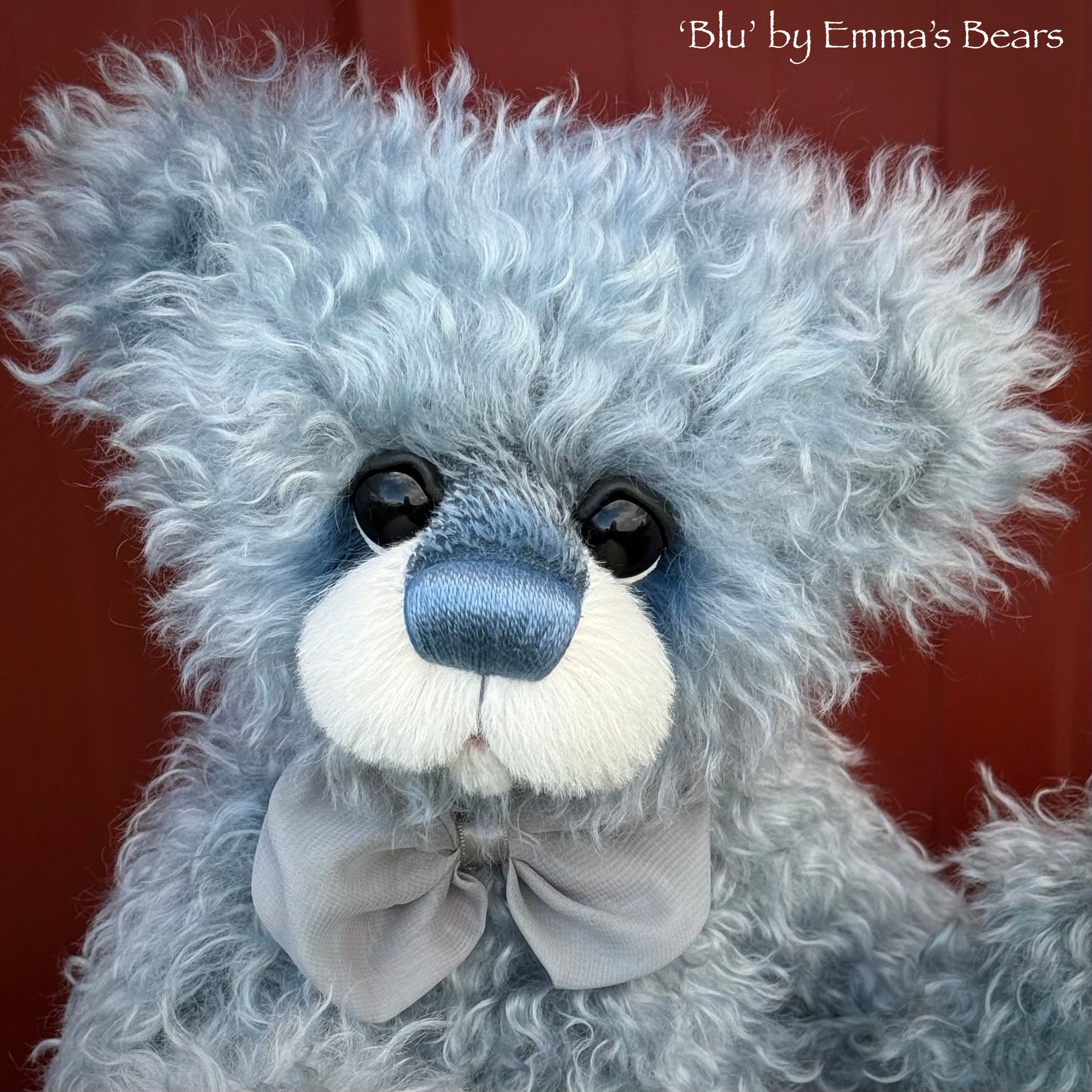 Blu - 16" Hand-dyed Curlylocks Mohair Artist Bear by Emmas Bears - OOAK