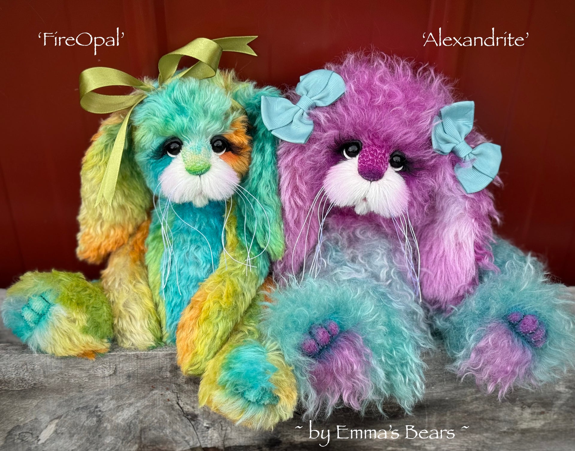 Alexandrite - 12" Hand-Dyed Mohair Bunny by Emma's Bears - OOAK