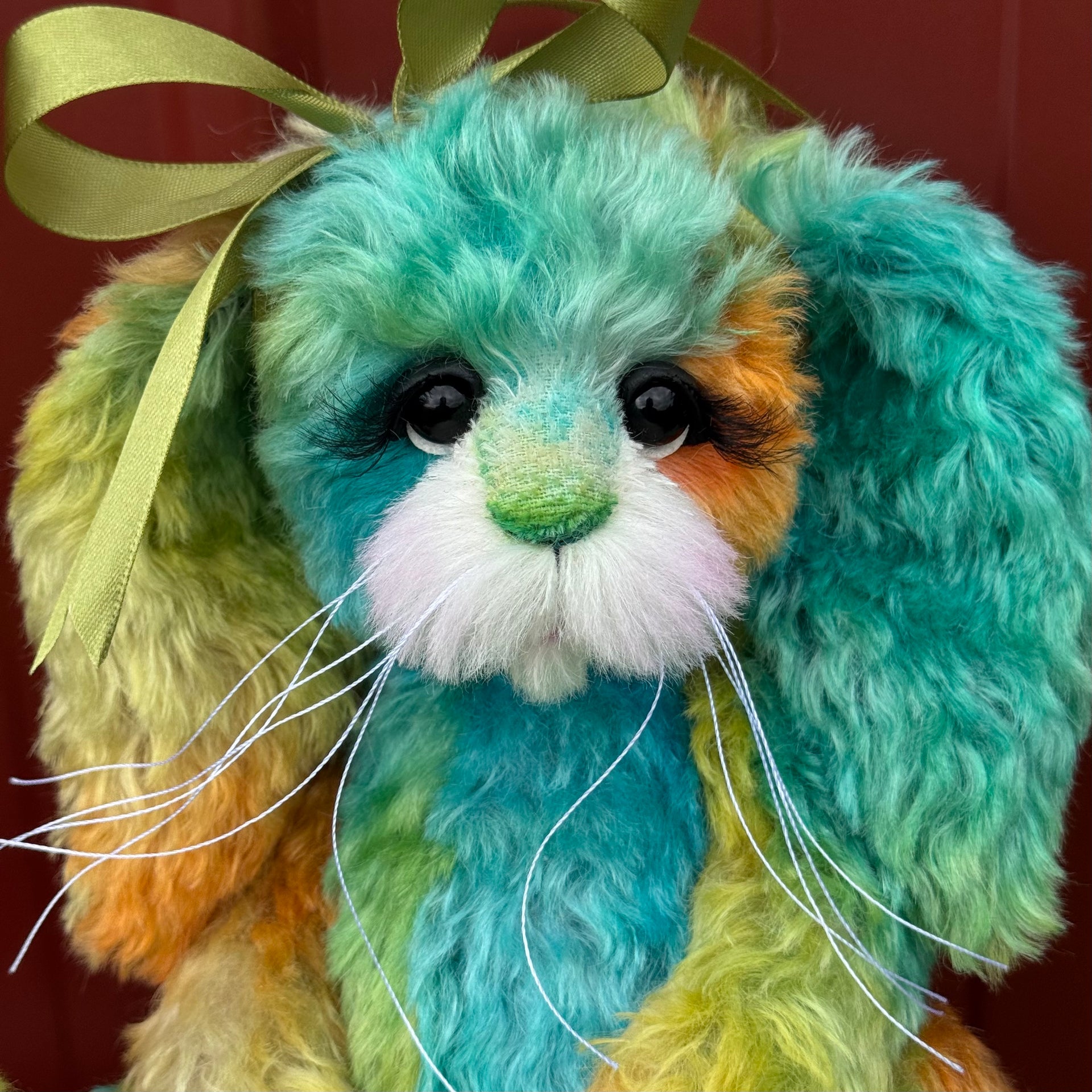 FireOpal - 12" Hand-Dyed Mohair Bunny by Emma's Bears - OOAK